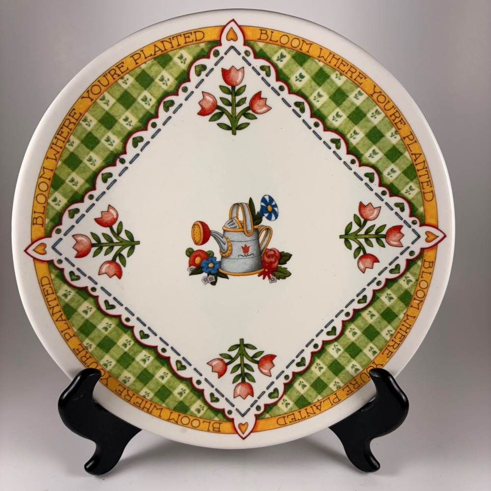 Vintage 1999 Santa Barbara Ceramic Design Bloom Where You're Planted Plate 1999